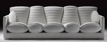 Contemporary sofa - PROSCIUTTO - Meritalia - gray / fabric / by Marc Newson